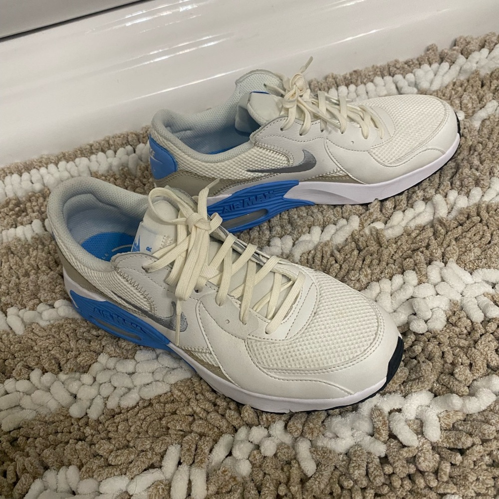 Nike White and Blue Athletic Shoes